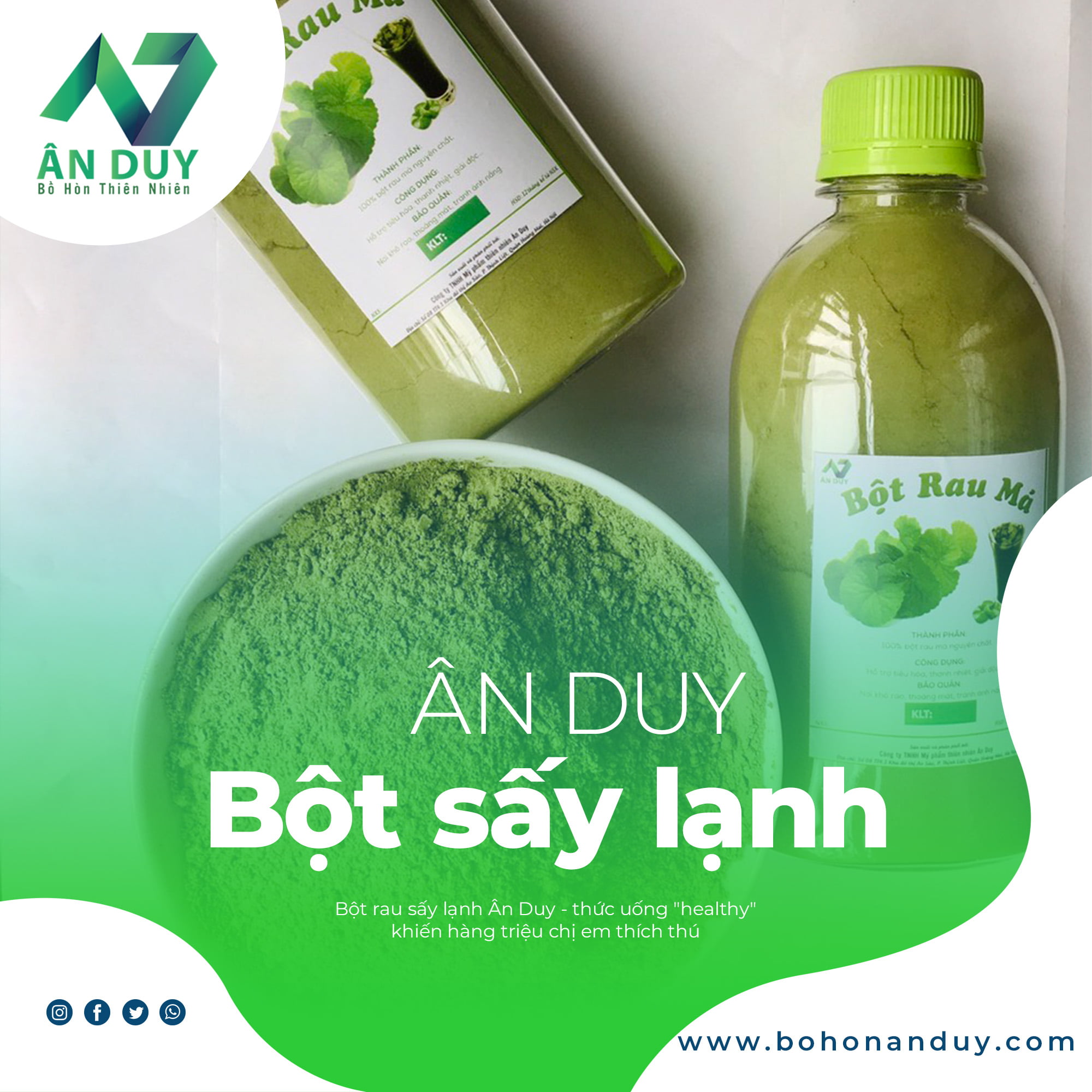 Bột rau sấy lạnh Ân Duy - thức uống "healthy" chị em thích thú